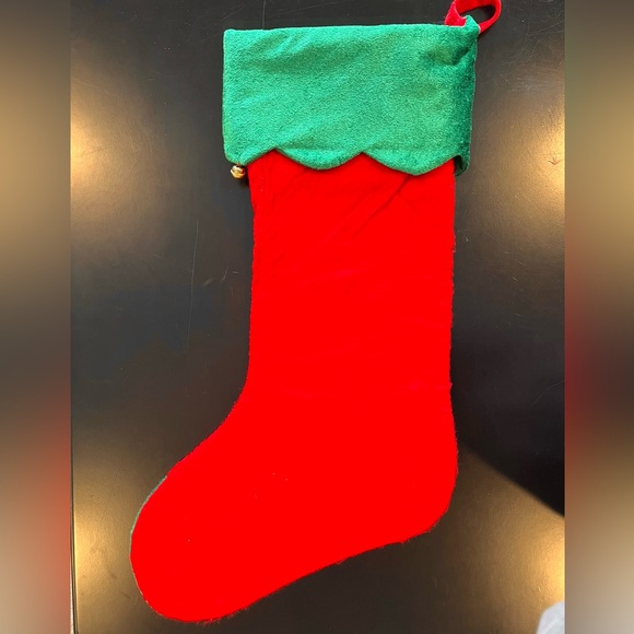 Vintage Christmas Holiday Jumbo Stocking - Reindeer, presents, candy cane & Tree - Picture 9 of 9